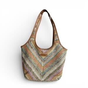 Vintage Rosetti Multicolor Woven Bohemian Shoulder Bag